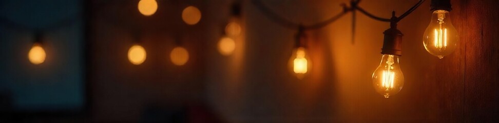 Cozy Warm Light Bulbs Illuminate Dark Room, Creating Inviting Atmosphere Perfect for Home Decor, Interior Design & Energy-Efficient Lighting Concepts