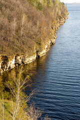 steep rocky bank of the Volga River in the Zhiguli Mountains region, Lepyoshka Mountains
