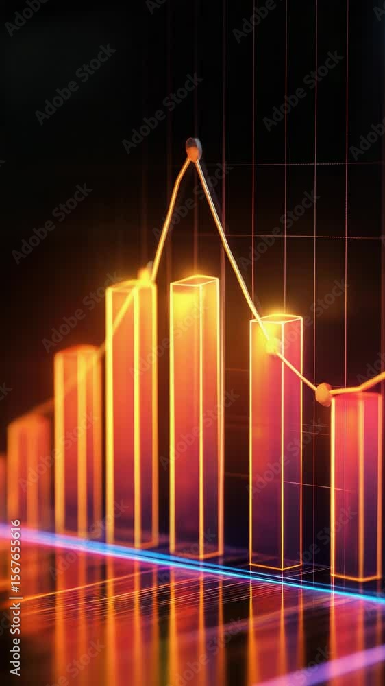 Poster a graphical representation of data showing an upward trend