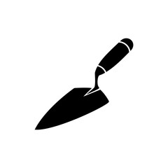 Trowel icon. Hand tool for spreading and smoothing mortar or plaster, Construction cement trowel tool icon, Vector illustration design.