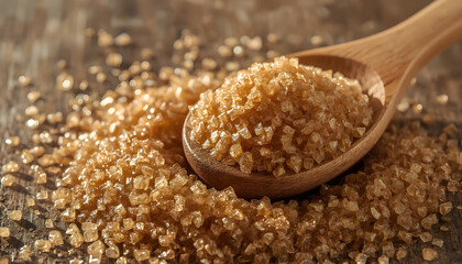 brown sugar and wooden spoon