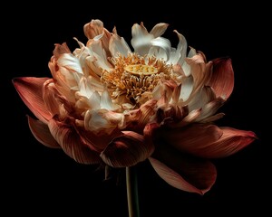 Emotional Growth. Beautiful blooming lotus flower in vibrant colors.