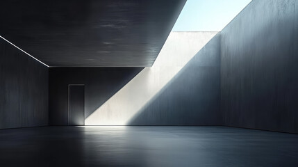 Modern minimalist concrete building interior space