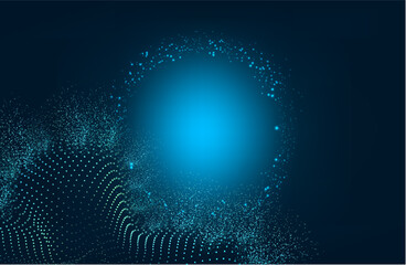 Abstract dark blue Geometrical Background Connection structure. Science background. Connecting dots and lines. Big data visualization and Business .Vector illustration. chemical industry