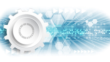 Abstract technology background with gear wheel. Vector illustration for your design.