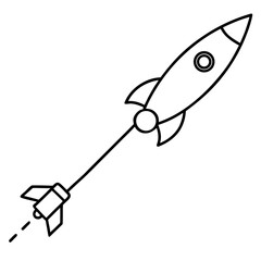 Business progress and success timeline with rocket - flat vector illustration