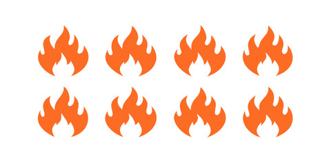 Fire flame vector illustration design set for graphic design and backgrounds use