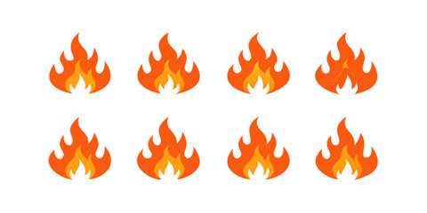 Fire flames vector illustration burning hot bonfire flame design graphic image