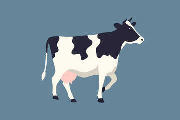 Holstein Cow minimalist vector Illustration.