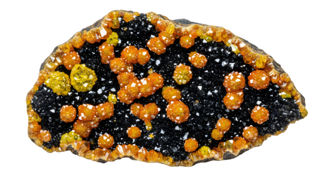 Vanadinite mineral specimen from morocco for sale raw crystals and stones healing crystals metaphysical 100 on transparent background - Powered by Adobe