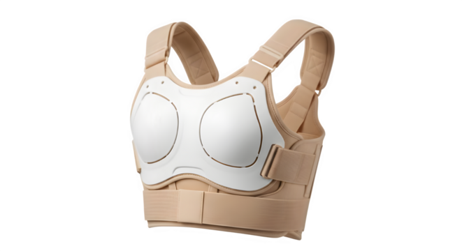 Medical rib fracture brace support vest for broken ribs injury pain relief chest stabilization recovery on transparent background