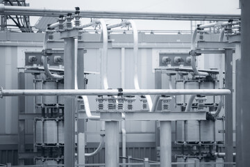 High voltage circuit breaker in power substation, ceramic insulator