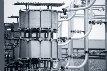 High voltage circuit breaker in power substation, ceramic insulator