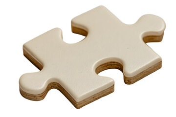 Obraz premium Single cream-colored jigsaw puzzle piece with interlocking edges.