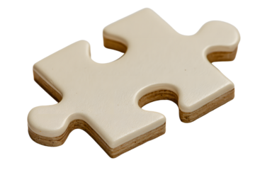 Single cream-colored jigsaw puzzle piece with interlocking edges.