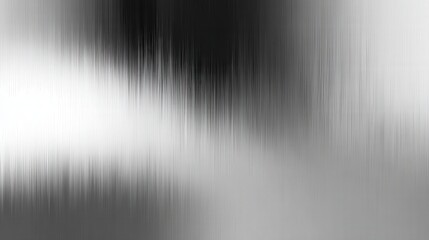 Abstract black and white background with vertical streaks. Dynamic modern art texture with a gradient from light to dark. Digital rain or brushed metal effect.