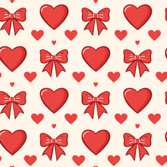 Hand-Drawn Heart Vector Pattern – Romantic Doodle Seamless Background