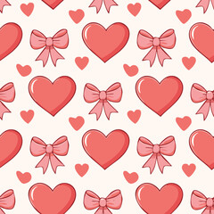 Hand-Drawn Heart Vector Pattern – Romantic Doodle Seamless Background