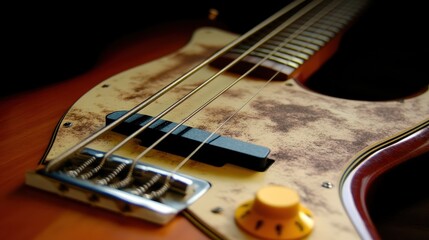 Fototapeta premium Close-Up of an Electric Guitar with Vintage Aesthetic and Detail
