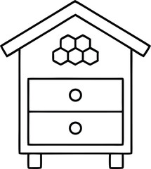 Beehive Line Icon, Outline Vector Symbol Illustration. 