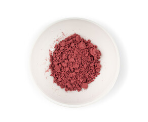 Acai powder circle pile, violet superfood dust, pink fruit flour extract mound