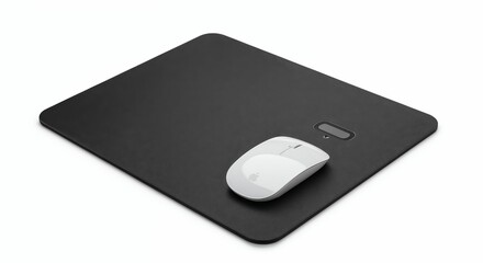 Modern wireless mousepad isolated on pure white background, close-up, wireless charging area