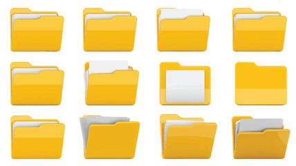 Yellow File Folders  Icons and Graphics for Organization