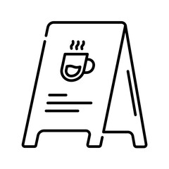 Menu board. menu, coffee, list, drinks, cafe, options, board, order, beverage. Vector Icon Illustration