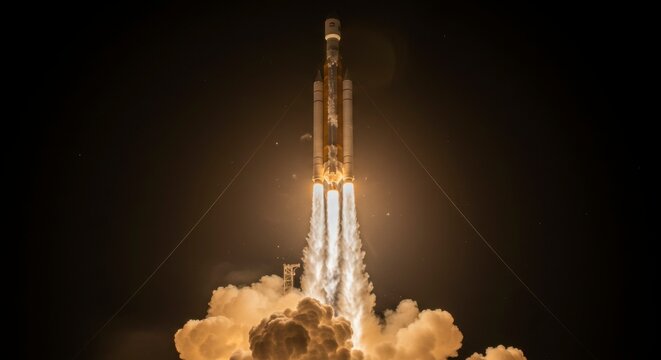 Rocket launch into dark space (1)