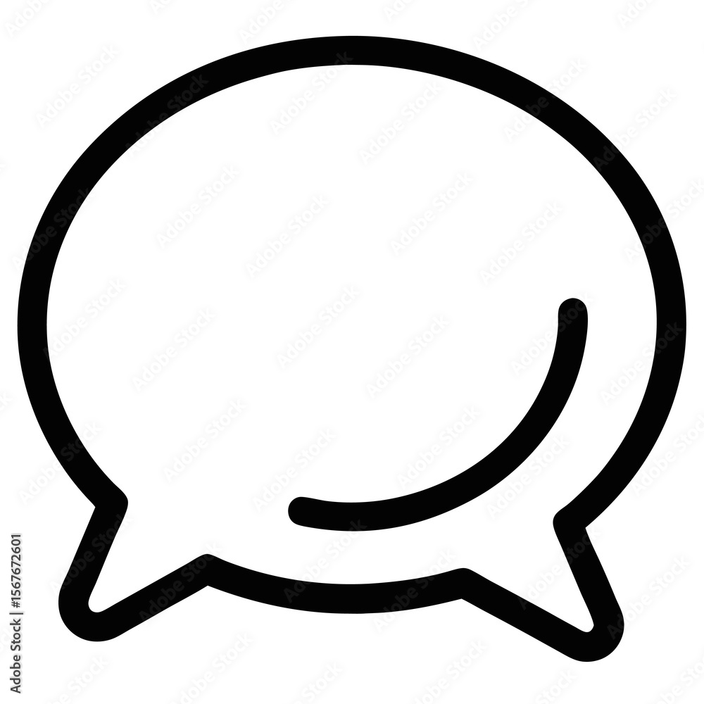 Poster speech bubble outline – minimal line art for communication or dialogue