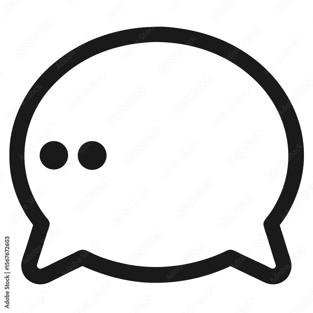 Poster chat bubble outline icon – editable vector for messaging app ui