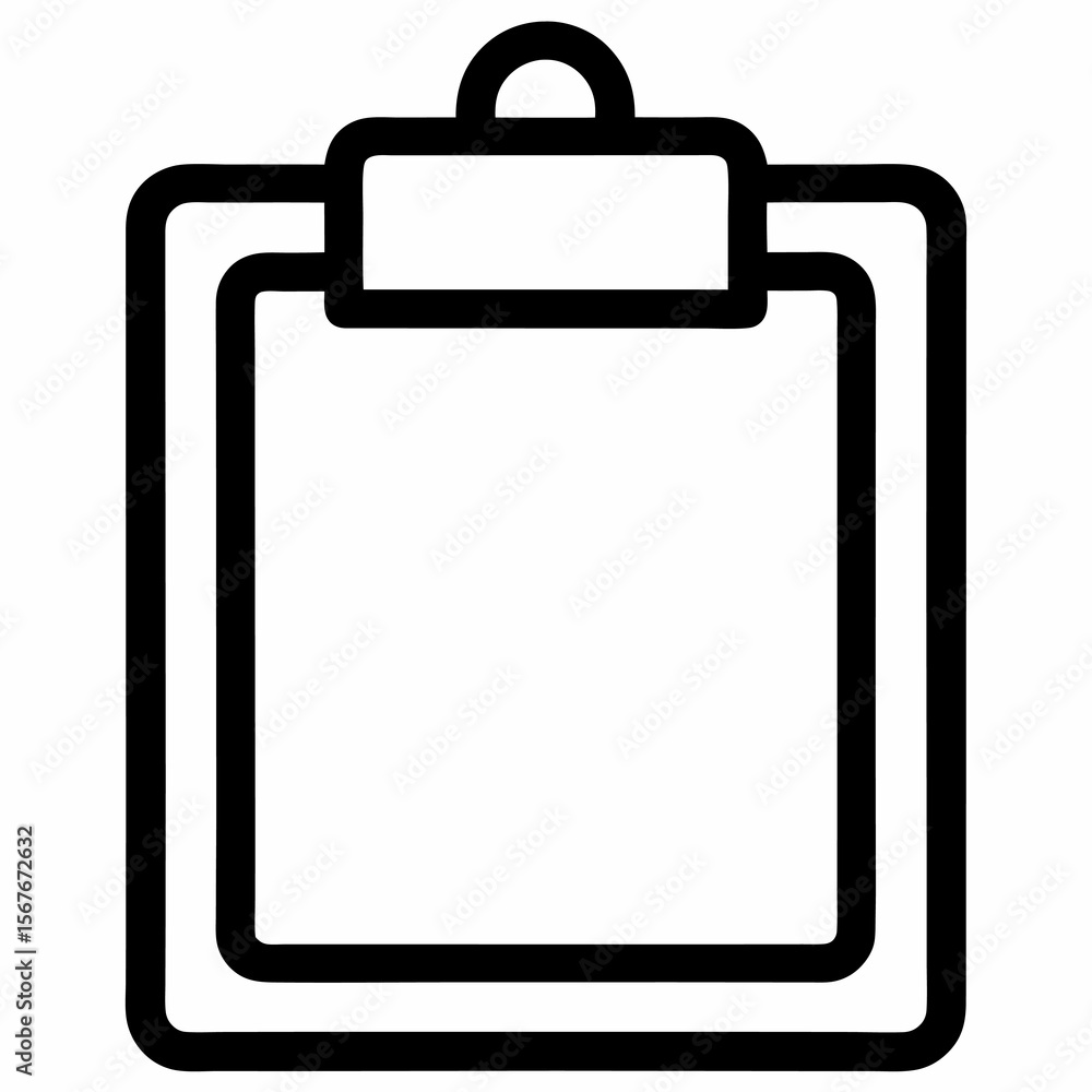 Poster clipboard outline icon – editable vector for document management or ui
