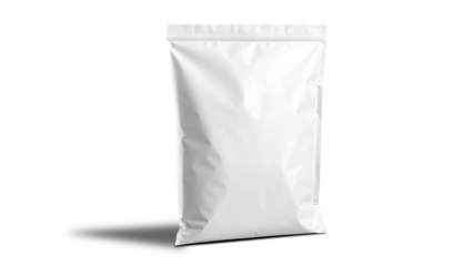 Blank White Stand-Up Pouch Packaging Mockup:  Product Packaging Design Template