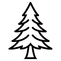 Pine Tree Icon – Outline Vector Illustration