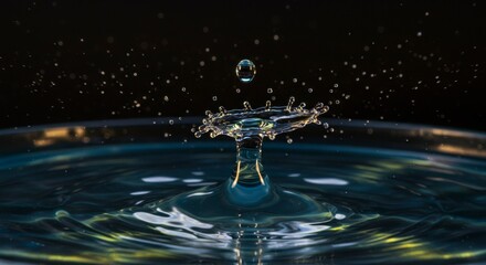 Water droplet impact, ripples, and splash