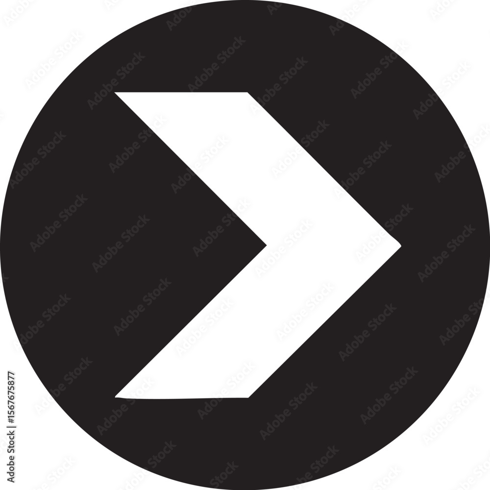 Poster Black Forward Arrow Icon in Circle - Sleek Navigation Symbol for Modern Web Design and User Interface, Isolated on Transparent Background for Versatile Use