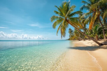Golden sandy shore ideal for tropical getaways and relaxing retreats