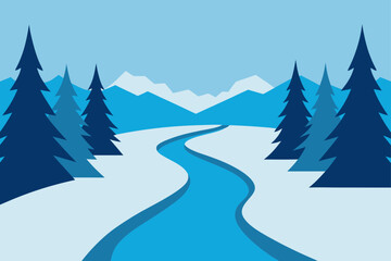Fototapeta premium winter forest landscape