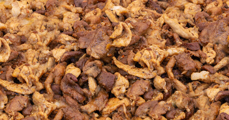 Red Hot Meat Pattern, Sweet Bbq Pork In Sauce Wallpaper, Chinese Meal With Condiments