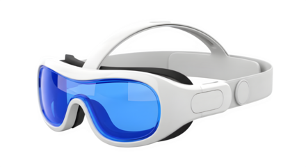 White vr headset virtual reality glasses augmented reality device gaming technology innovation tech future on transparent background