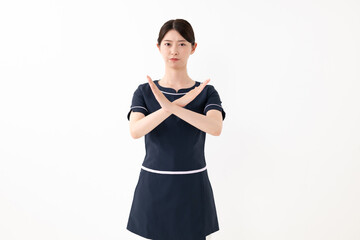 NGサインをするエステティシャン
