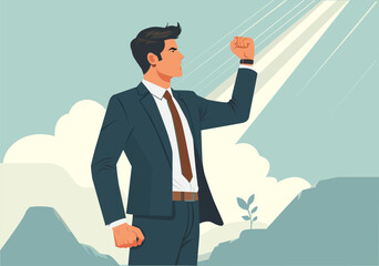 Successful Businessman Determined to Achieve Goals