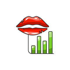 Snore Scan Icon, Mouth Graph Sleep Health Analyzer.