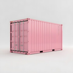 Minimal Pink Shipping Container on White