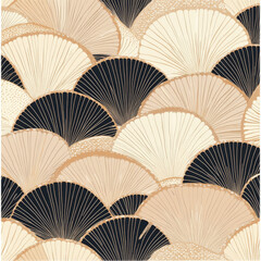 Traditional batik pattern with geometric shapes in neutral tones, background