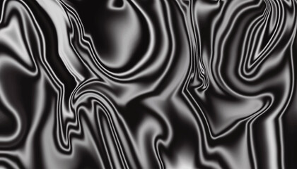 Black and White Liquid Marble Abstract Background with Wavy Lines