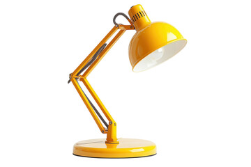 Bright Yellow Desk Lamp Adjustable Lighting for Home Office Reading and Study Modern Interior on transparent background