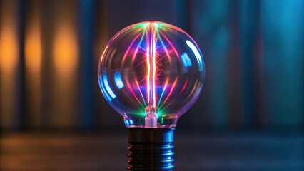 Startup incubation vibrant plasma globe showcases colorful electric arcs, symbolizing innovation and creativity in startup incubation environment