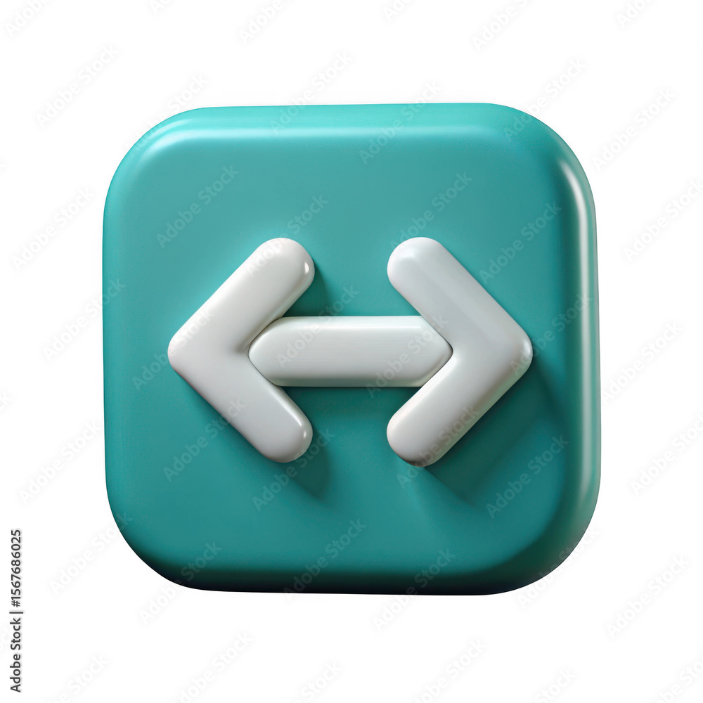 Aufkleber 3d bidirectional arrows icon isolated on transparent background