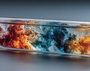 Diffusion experiment of various pigments in a closed water tank